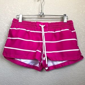 Aeropostale Pink White Striped Beach Board Shorts